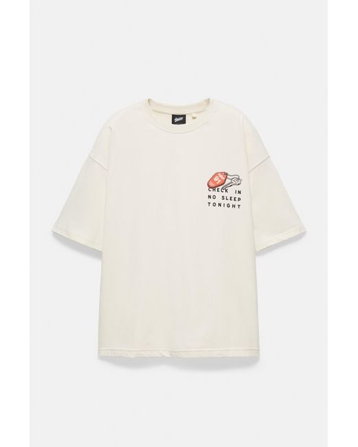Pull&Bear Multicolor Stwd Graphic T-Shirt for men