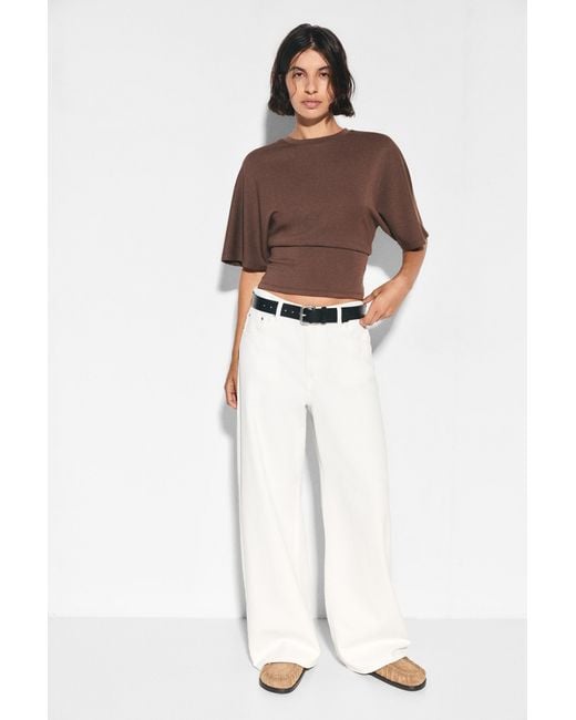 Pull&Bear Brown Modal Batwing Sleeve T-Shirt