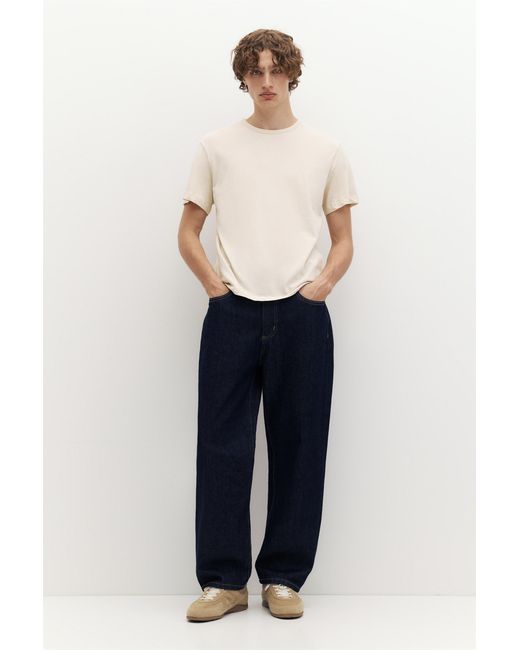 Pull&Bear Basic Slim Fit T-Shirt in het White voor heren