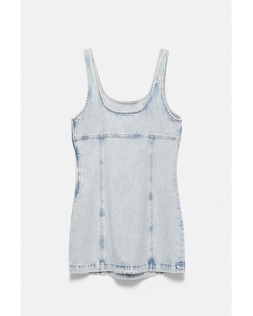 Pull&Bear Blue Short Studded Denim Dress
