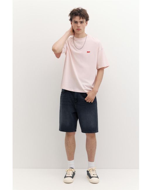 Pull&Bear White Stwd Logo Boxy T-Shirt for men