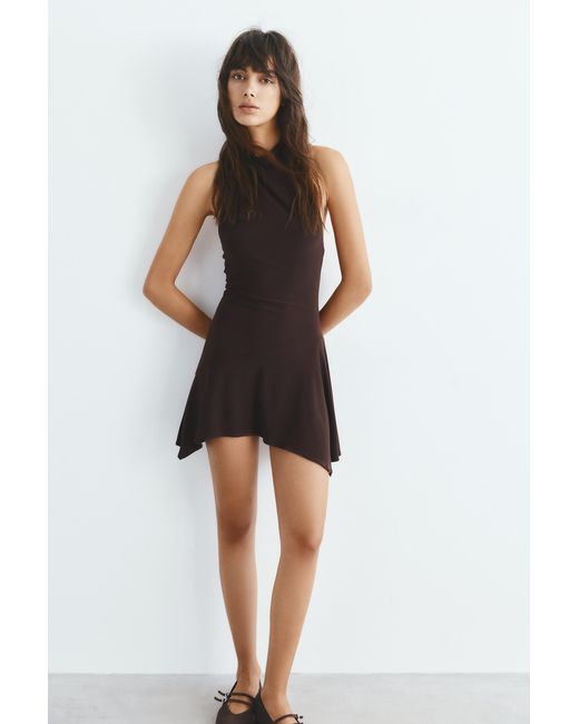 Pull&Bear Brown Short Halter Dress