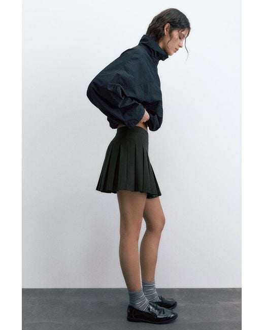 Pull&Bear Black Pleated Mini Skirt