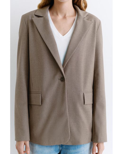 Pull&Bear Gray Basic Blazer