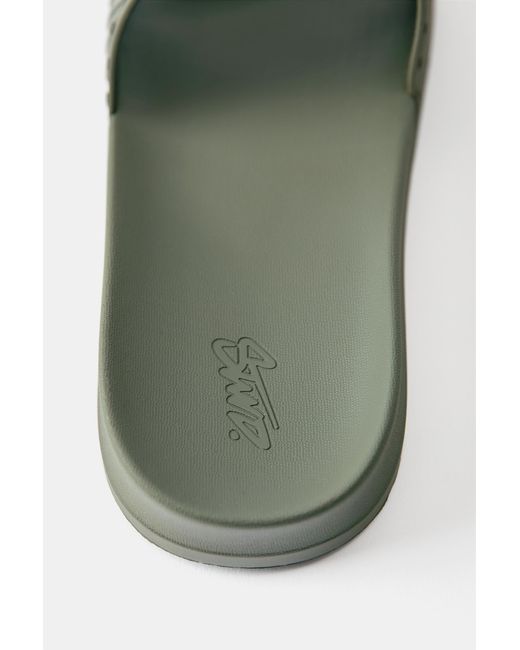 Pull&Bear Black Stwd Rubberised Sandals for men