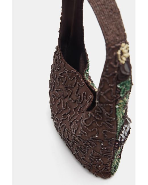 Pull&Bear Brown Beaded Shoulder Bag