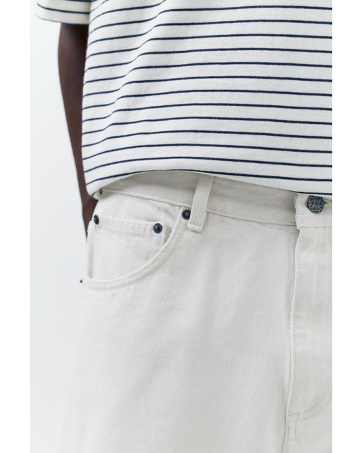 Pull&Bear Gray Baggy Denim Bermuda Shorts for men
