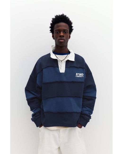 Polo Rayé Stwd Pull&Bear pour homme en coloris Blue
