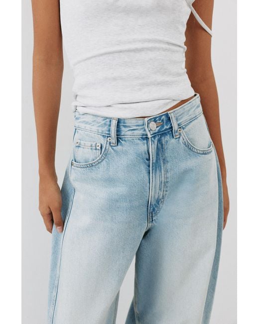 Pull&Bear Blue Balloon Jeans With Belt Loops