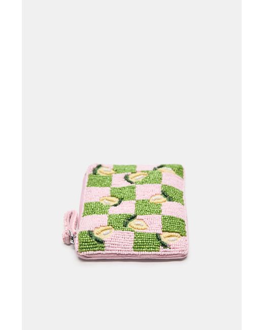 Pull&Bear Green Fruit Sequin Coin Purse
