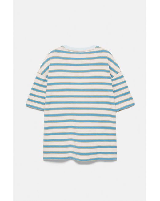 Pull&Bear Gray Striped Stwd T-Shirt for men