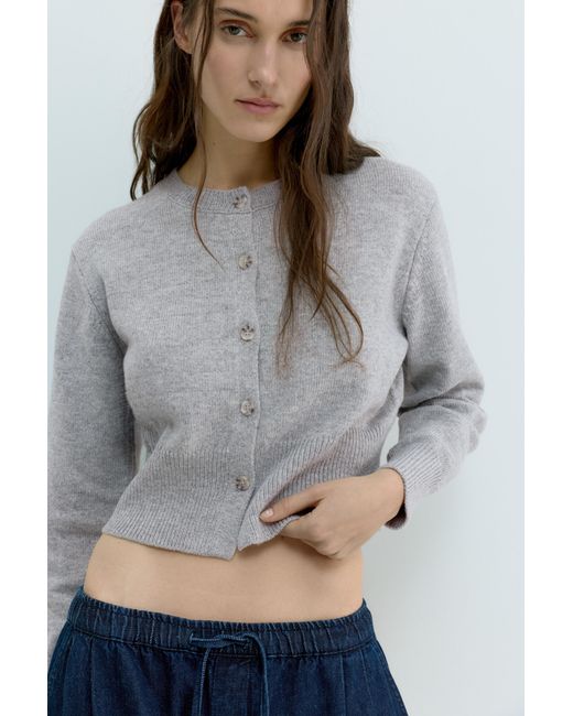 Pull&Bear Blue Short Buttoned Cardigan