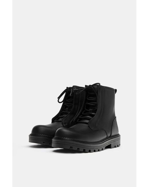 Stivali Stringati di Pull&Bear in Black da Uomo