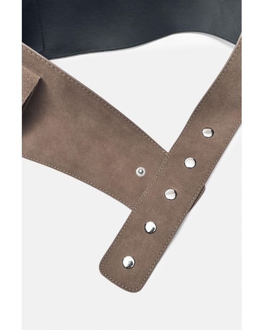 Pull&Bear Natural Wide Belt With Pockets