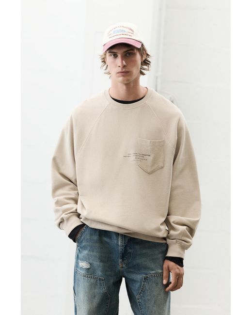 Sweat Poche Et Texte Pull&Bear pour homme en coloris Natural