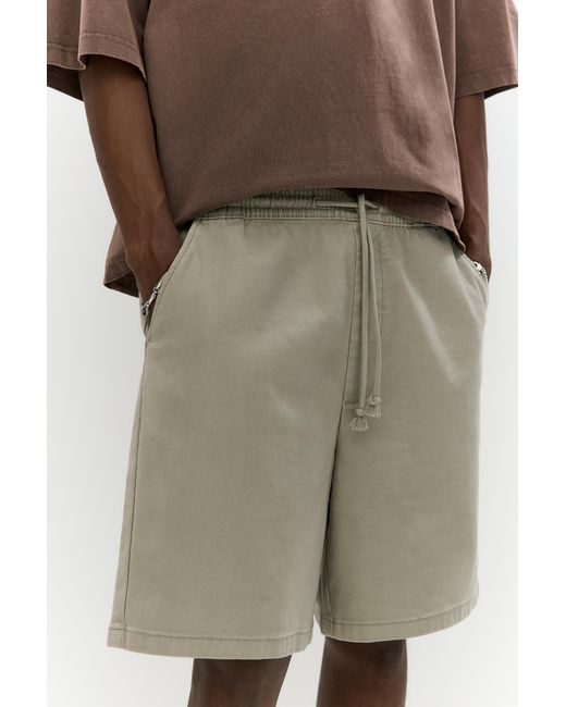 Pull&Bear Brown Basic Bermuda Shorts With Drawstrings for men