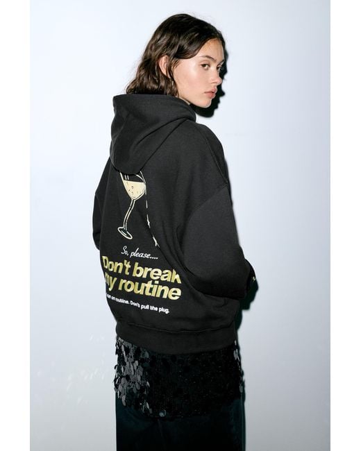 Felpa Con Cappuccio Stelle di Pull&Bear in Black