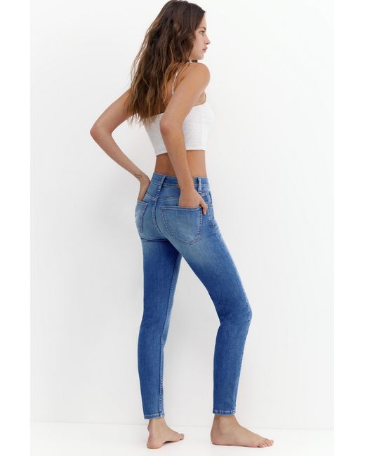 Pull&Bear Blue High-Waist Skinny Jeans