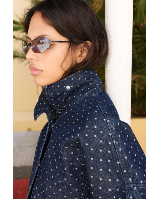 Pull&Bear Black Metallic Oval Sunglasses