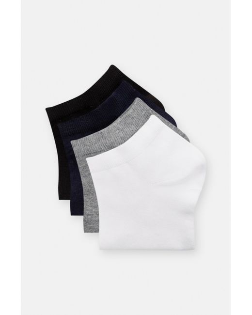 Pull&Bear 4-Pack Basic Korte Sokken in het Black voor heren