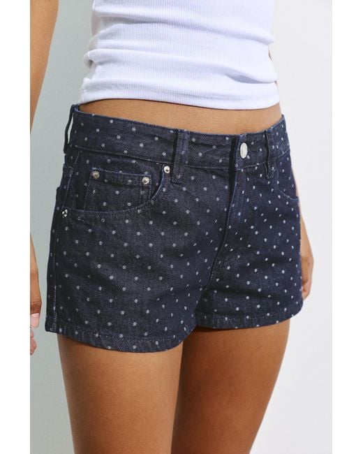 Pull&Bear Blue Polka Dot Mini Shorts