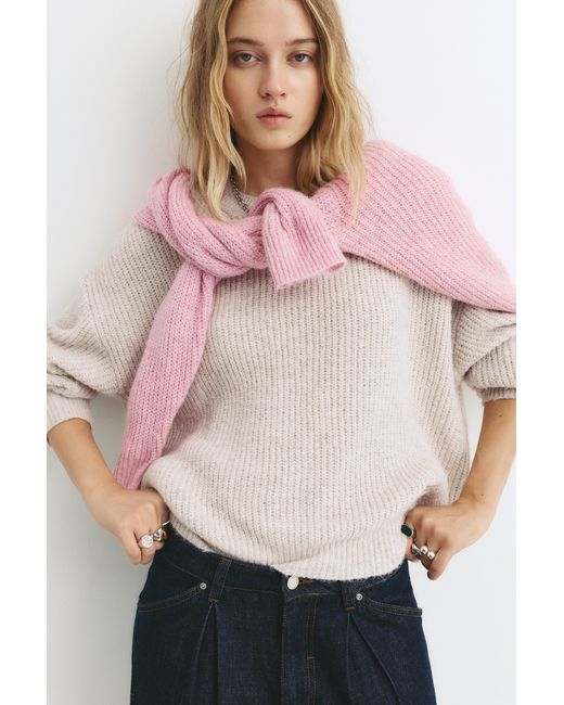 Pull&Bear Natural Pullover Aus Weichem Perlstoff