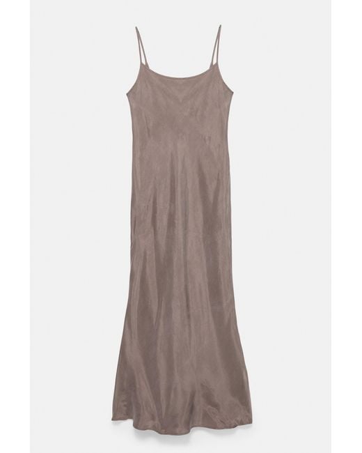Pull&Bear Pink Satin Midi Dress
