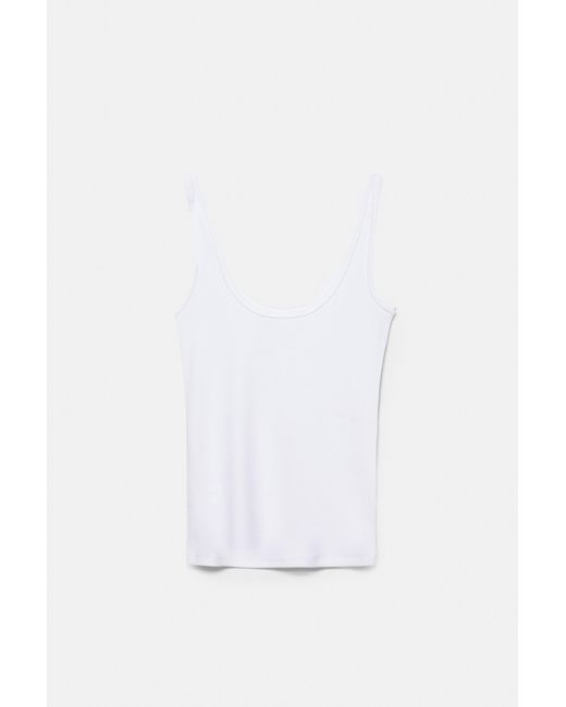 Pull&Bear Tanktop Met Modal in het White