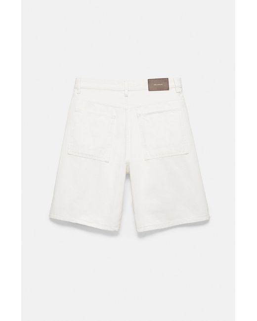 Pull&Bear Green Baggy Denim Bermuda Shorts for men
