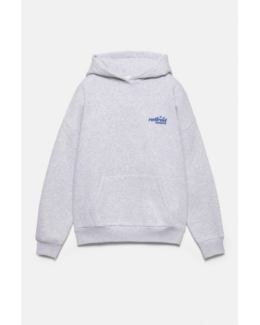 Felpa Cappuccio Stelle E Testo di Pull&Bear in White