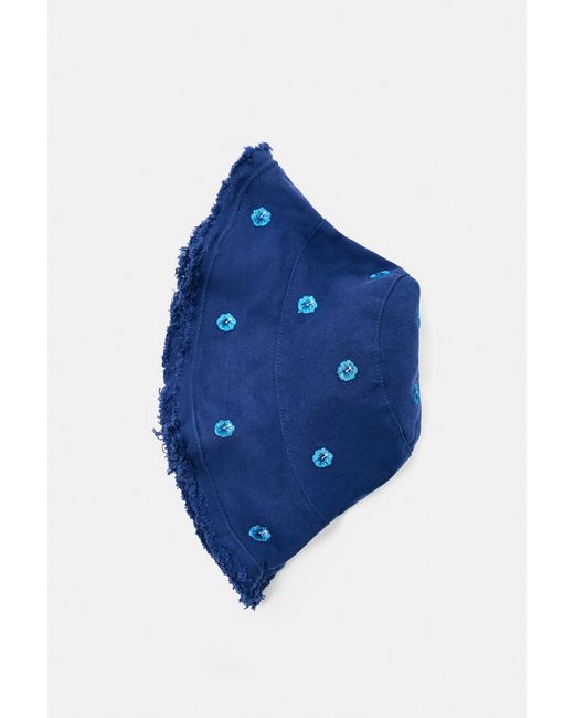 Pull&Bear Blue Bucket Hat Mit Hibiskusblüten