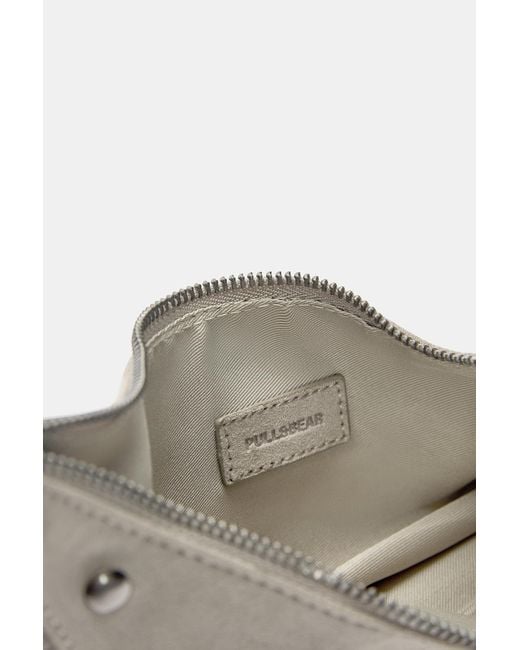 Pull&Bear White Schultertasche Mit Fransen Und Nieten