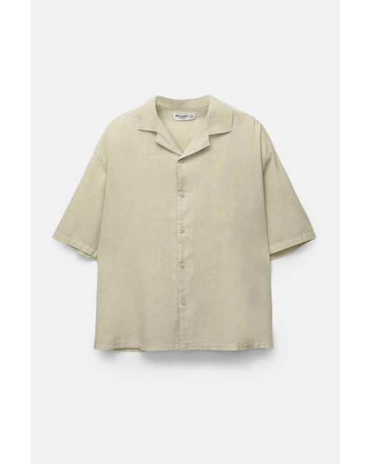 Pull&Bear Kurzarmhemd Mit Leinen in Natural für Herren