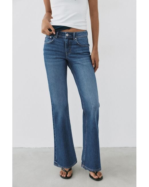 Pull&Bear Blue Low-Rise Boot-Cut Jeans