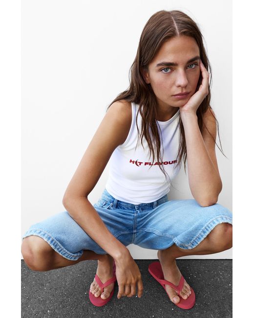 Pull&Bear White Chilli Print Tank Top