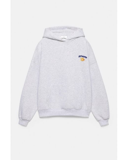 Pull&Bear White Stwd Fortune Cookie Hoodie