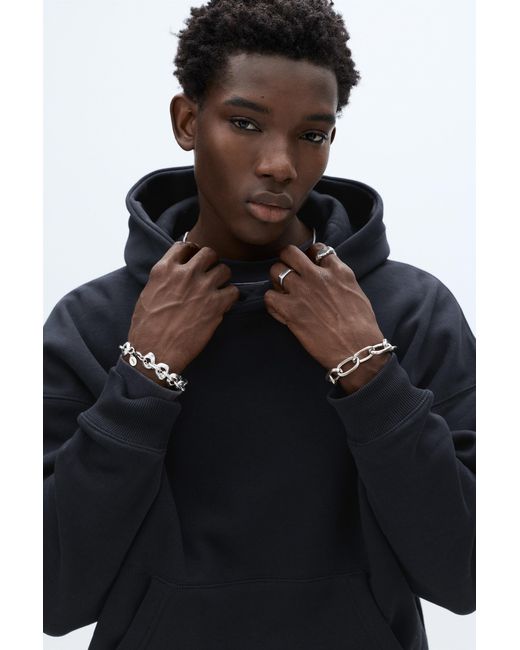 Pull&Bear Blue Boxy Hoodie for men
