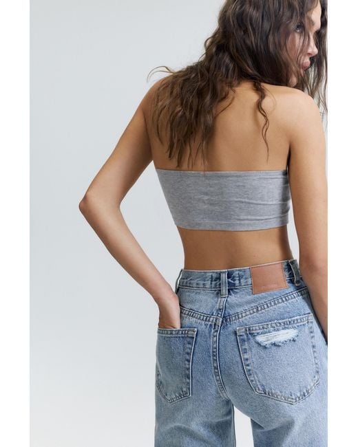 Pull&Bear Blue Ripped Mom Fit Jeans