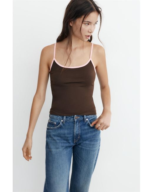 Pull&Bear Blue Thin-Strap Top