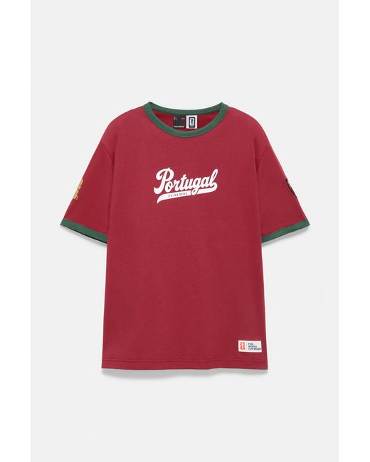 Pull&Bear Red Portugal Fifa World Cup 26 T-Shirt for men