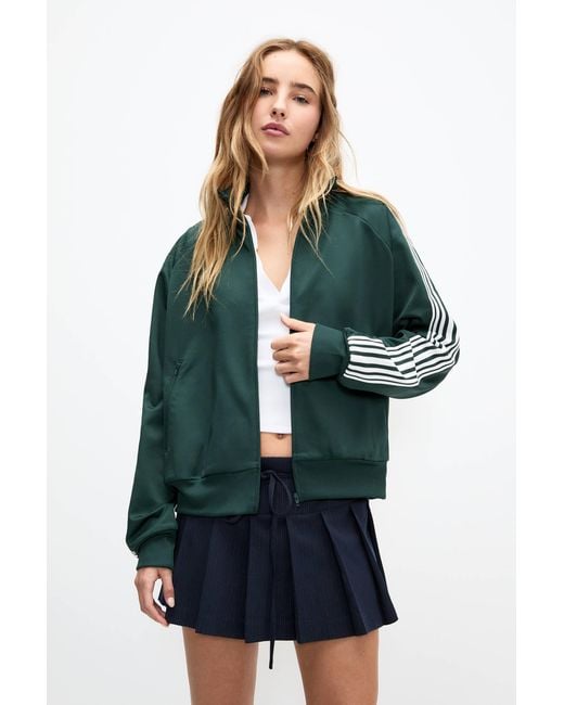Pull&Bear Green Tracksuit Jacket With Side Stripes