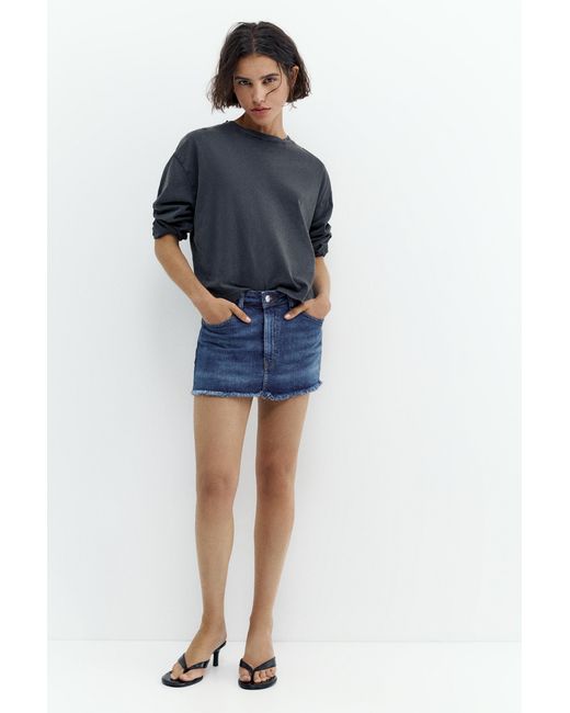 Pull&Bear Blue Denim Skort