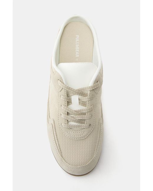 Pull&Bear Blue Leather Slingback Trainers