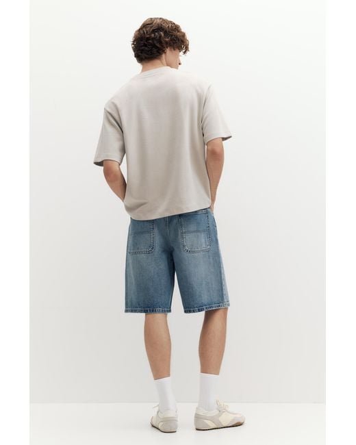 Pull&Bear Gray Boxy Interlock T-Shirt for men