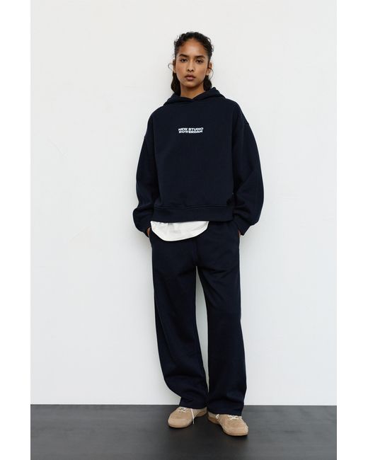 Felpa Con Cappuccio E Grafica Rotterdam di Pull&Bear in Blue