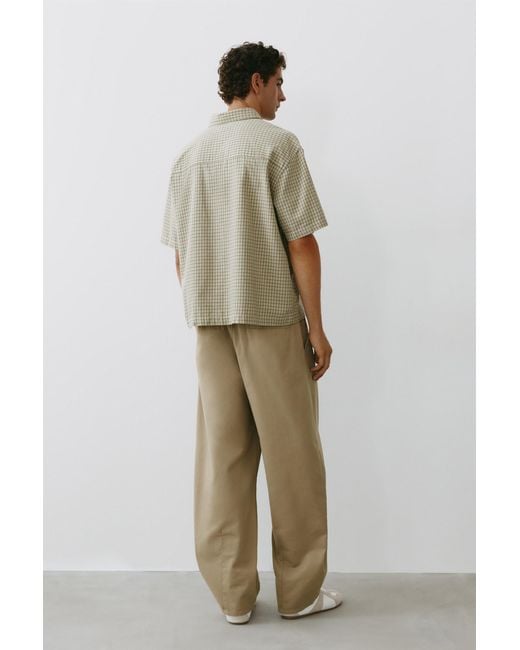 Pull&Bear Natural Baggy Darted Chinos for men