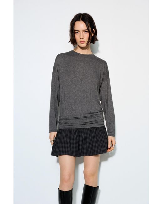 Pull&Bear Gray Combined Checked Short Dress