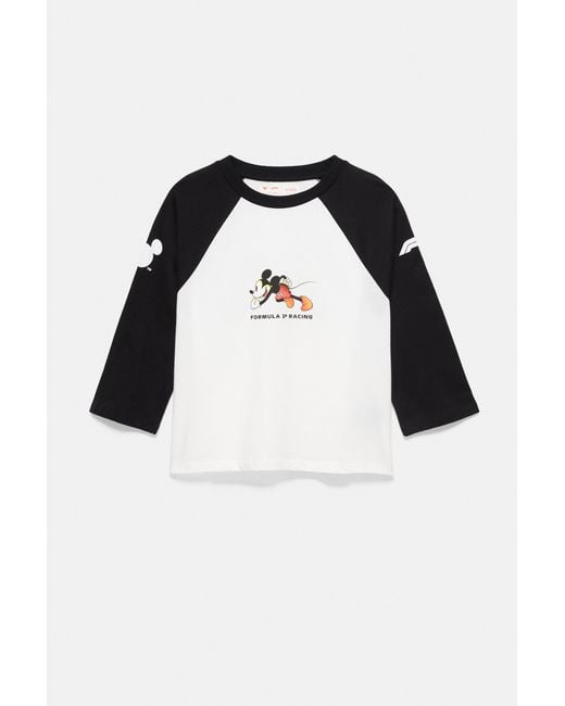 Pull&Bear White Disney X F1 Graphic Raglan T-Shirt