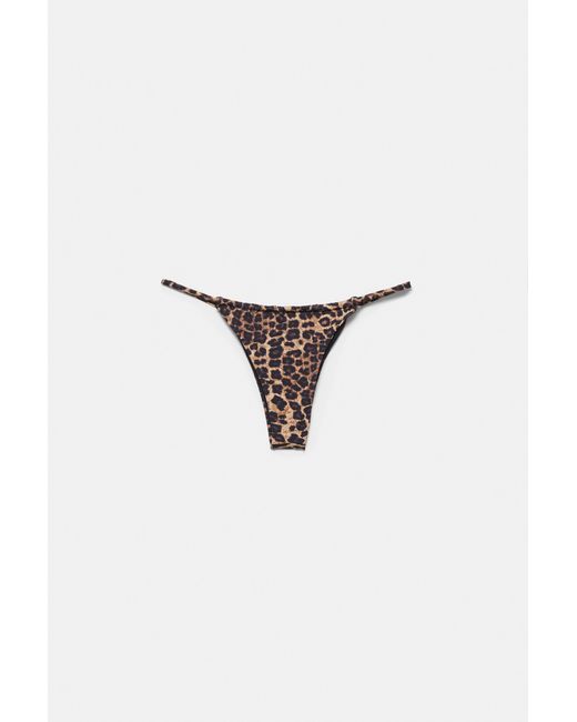 Pull&Bear Brown Leopard Print Bikini Bottoms