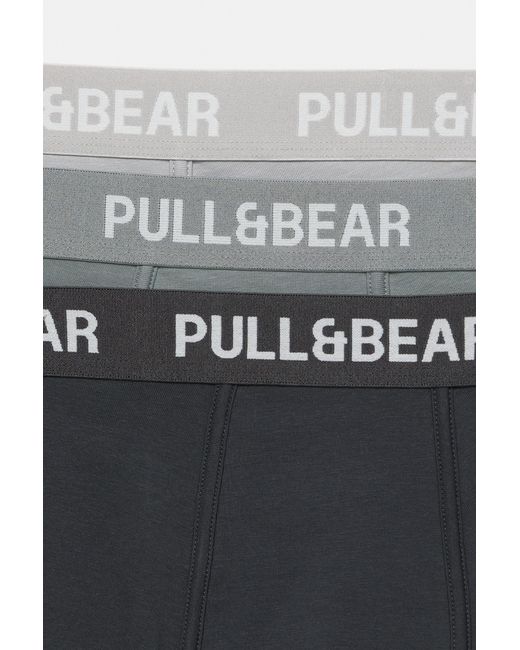 Pack De 3 Boxers Gris Pull&Bear pour homme en coloris Gray